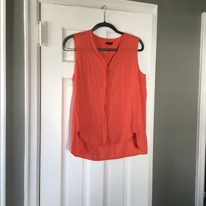 Theory button down sleeveless top.